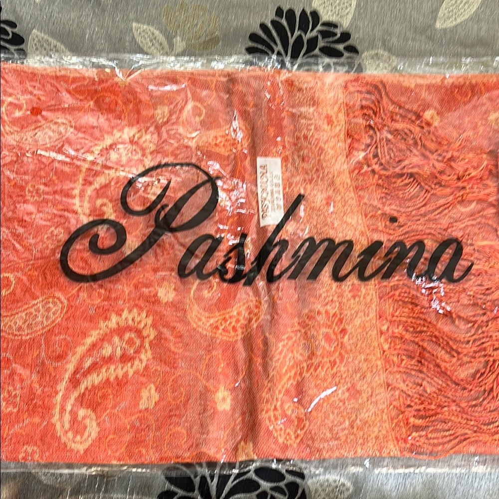 Pashmina Paisley Scarf - Vibrant Orange